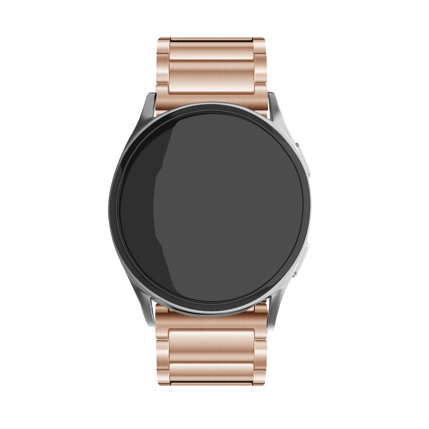 Titanium Strap, rose gold, on a watch, direct front view