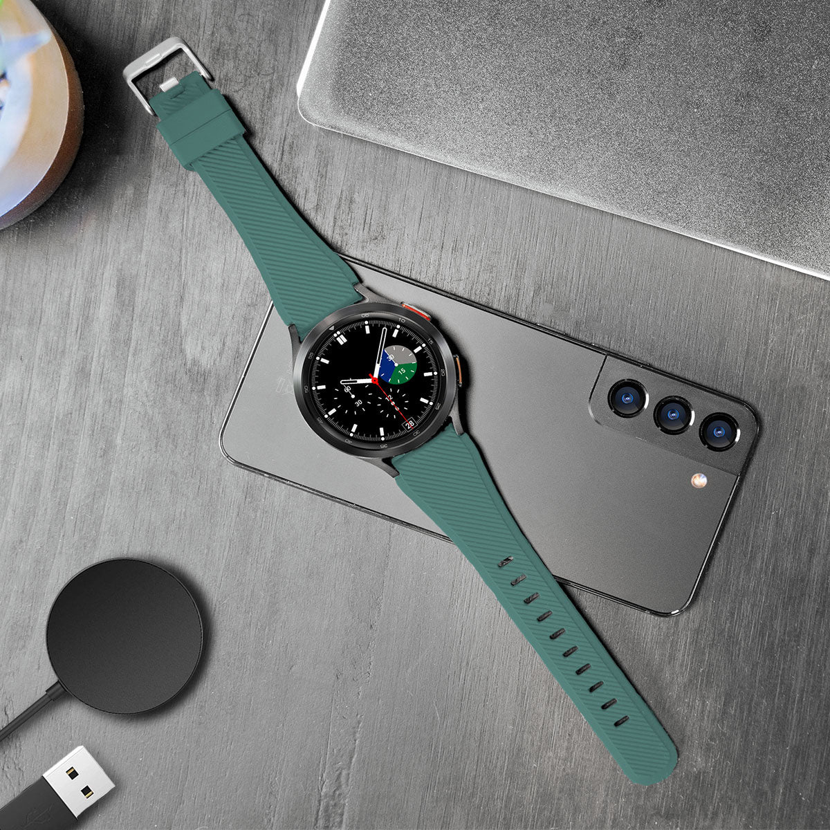 Amazfit Active twill siliconen bandje (dennengroen)
