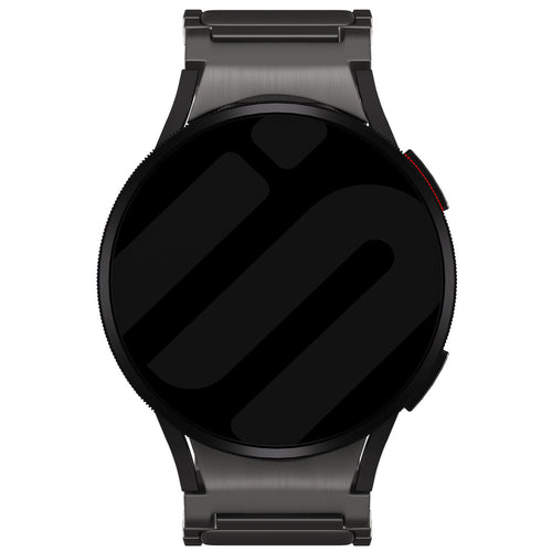 Titanium Strap 'One Push', graphite, on a watch, direct front view
