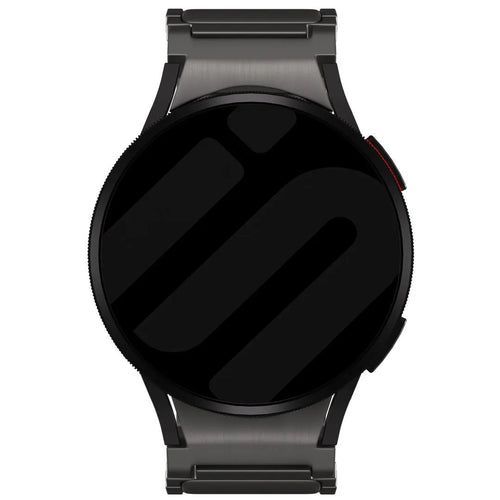 Titanium Strap 'One Push', graphite, on a watch, direct front view