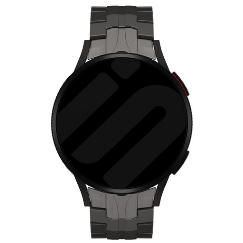 Titanium Strap 'Iron', graphite, on a watch, direct front view