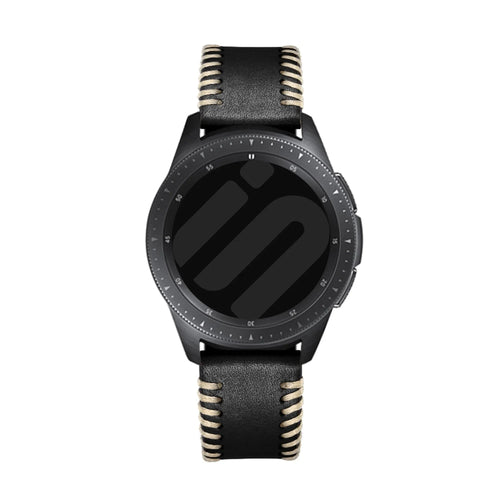 Amazfit Bip 6 Stitched leren band (zwart)