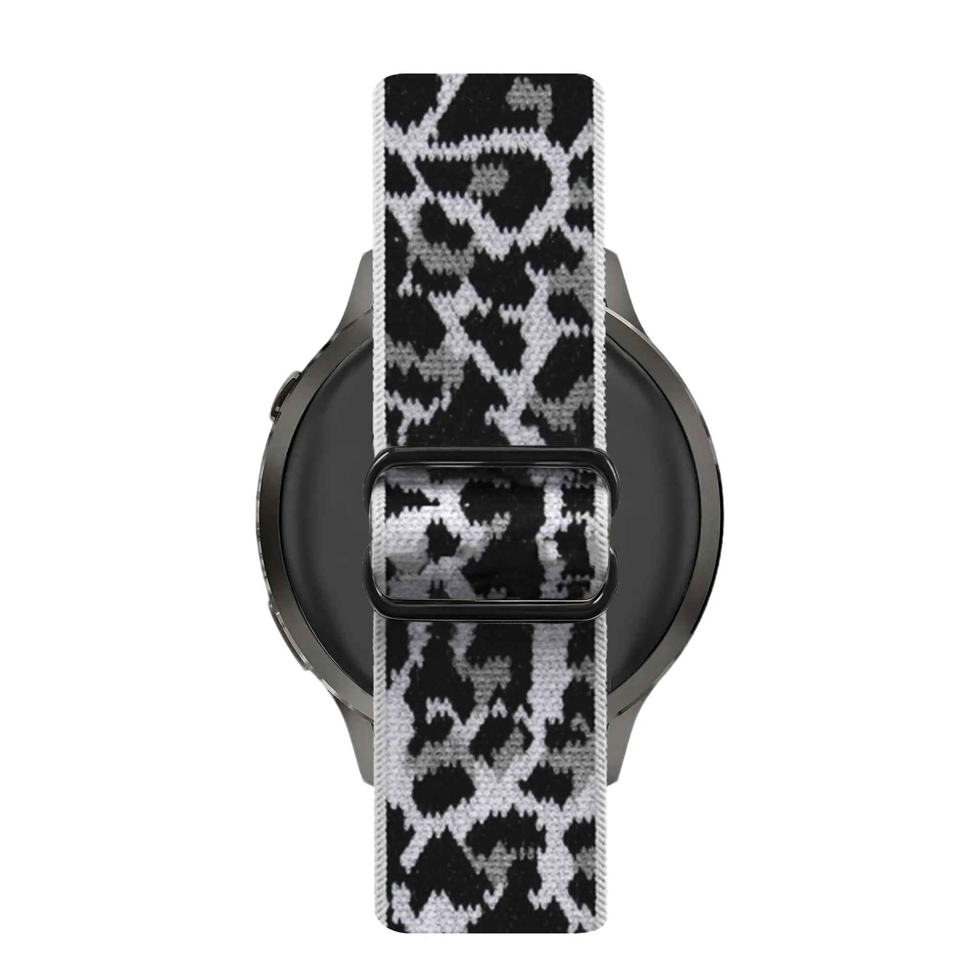Bandz Garmin Vivoactive 4s Elastische nylon band (white leopard)