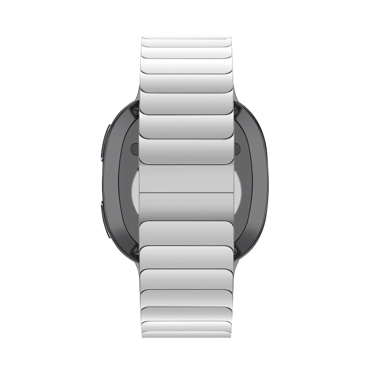 Steel Strap 'One Bead', silver, on a watch, direct rear view