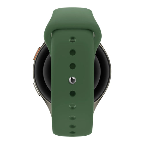 Silicone Sport Strap 'Easy Fit', green, on a watch, direct rear view