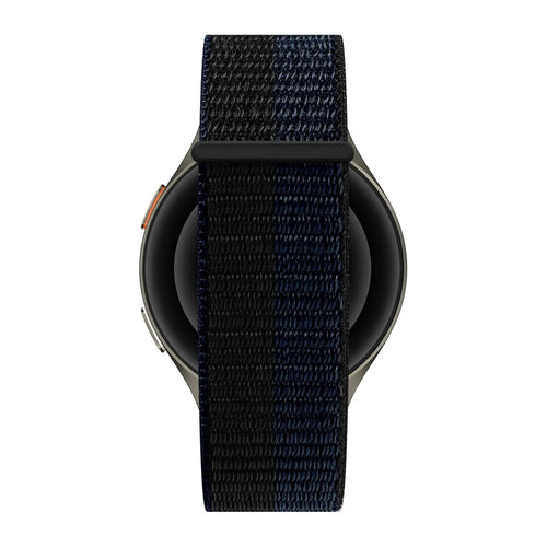 Bandz Amazfit GTS 3 nylon band 'Easy fit' (zwart/blauw)