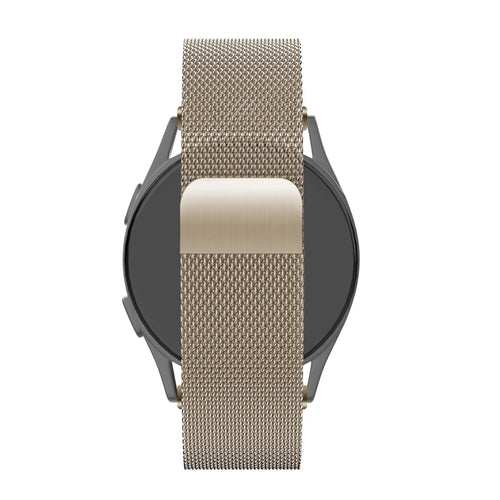 Milanese Loop Strap, champagne, on a watch, direct rear view