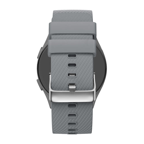 Silicone Strap 'Deluxe', grey, on a watch, direct rear view