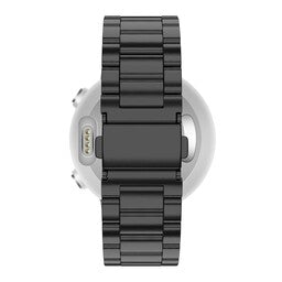 Steel Strap 'Classic', black, on a watch, direct rear view