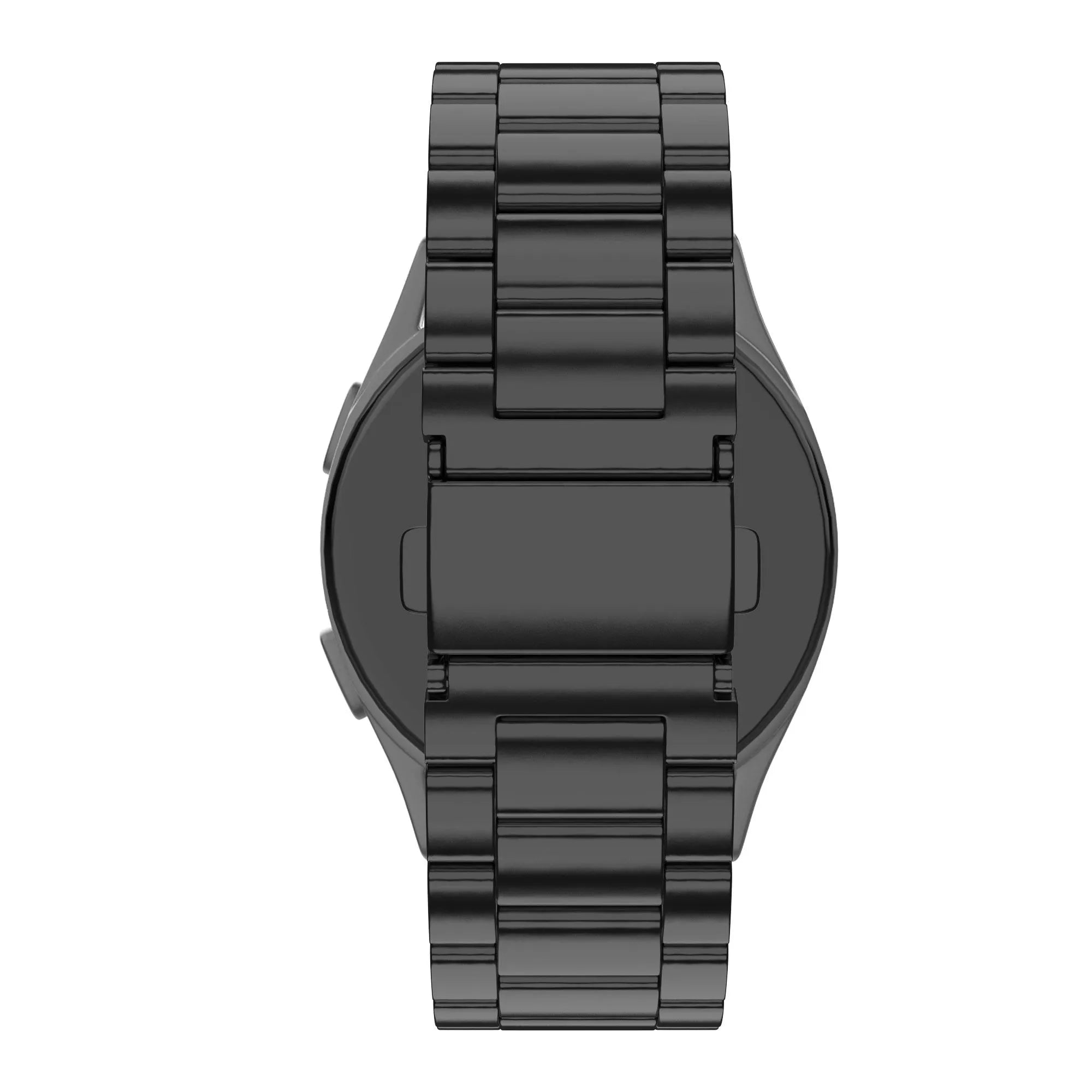 Steel Strap 'Classic', black, on a watch, direct rear view