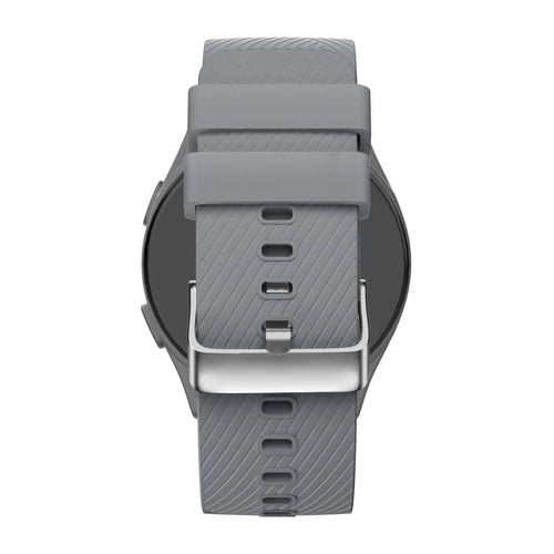 Silicone Strap 'Deluxe', grey, on a watch, direct rear view
