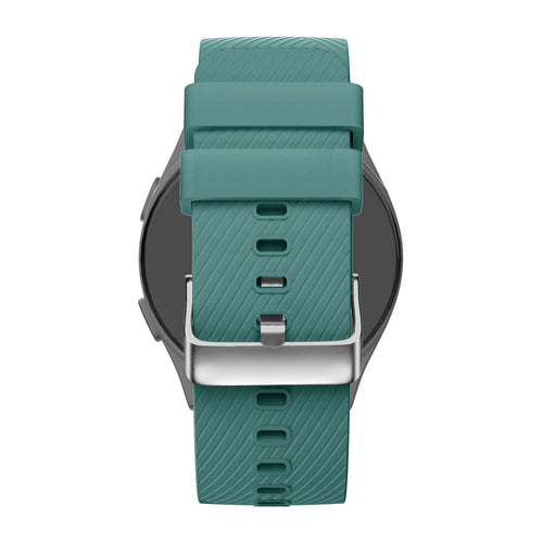 Silicone Strap 'Deluxe', viridian, on a watch, direct rear view