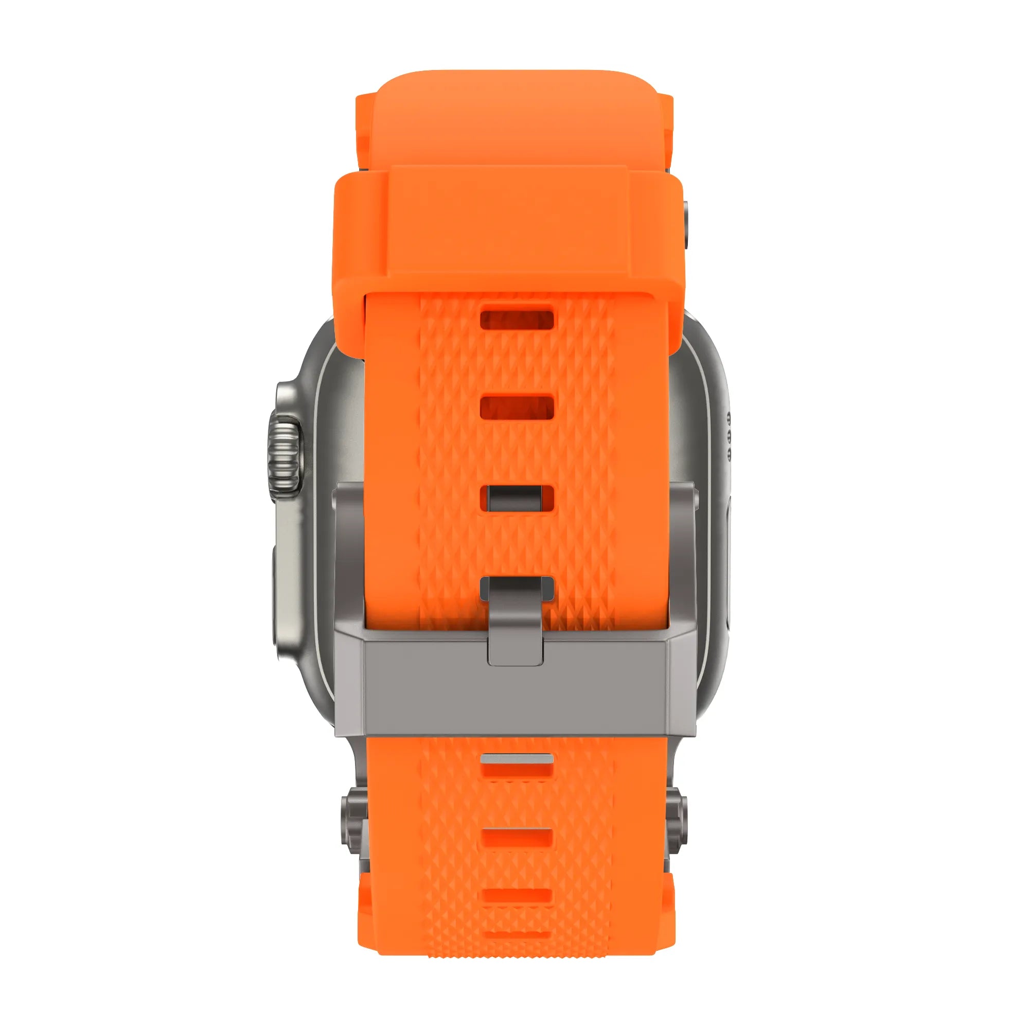 Bandz Apple Watch siliconen band 'Explorer' (oranje met titanium)
