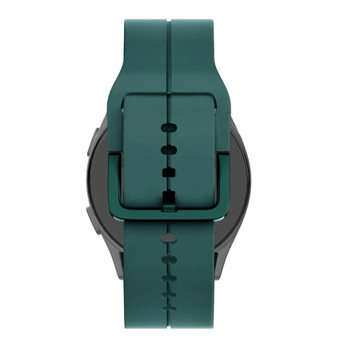 Silicone Strap 'Extreme', dark green, on a watch, direct rear view