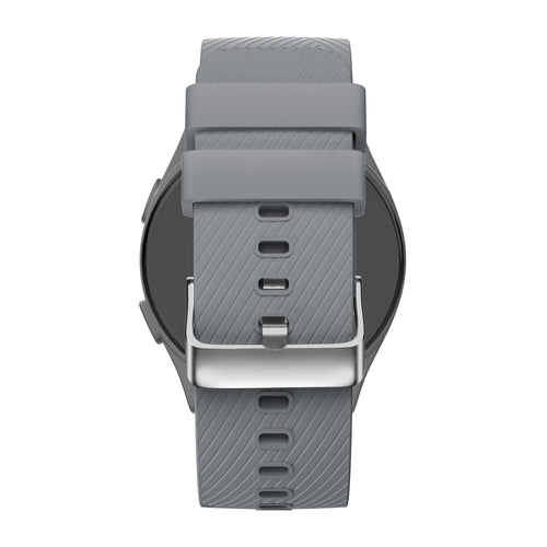Silicone Strap 'Deluxe', grey, on a watch, direct rear view