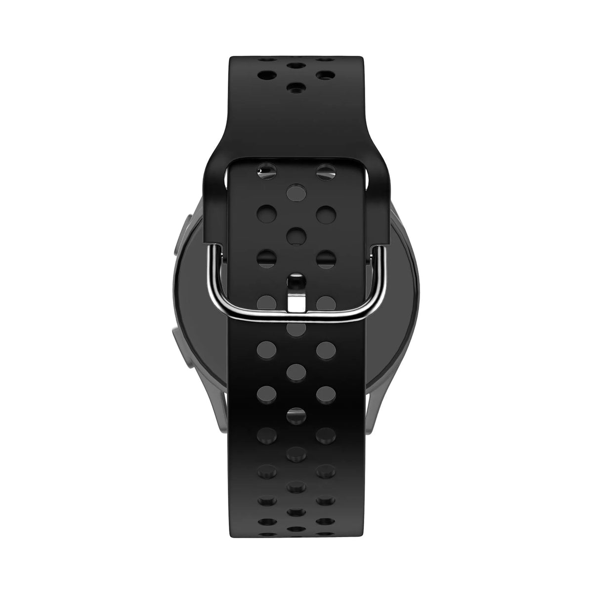 Silicone Sport Strap 'Air', black, on a watch, direct rear view