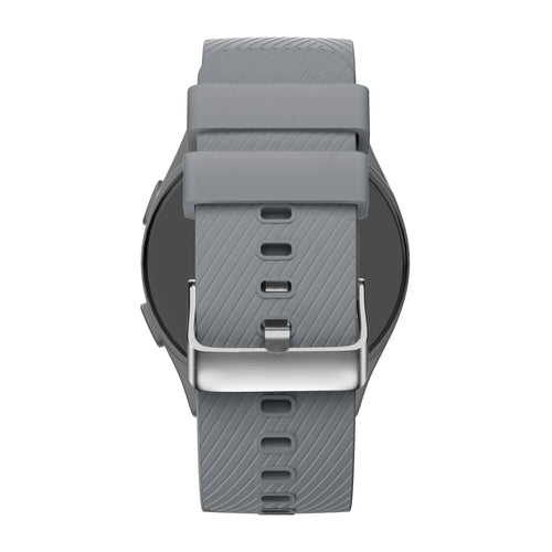Silicone Strap 'Deluxe', grey, on a watch, direct rear view