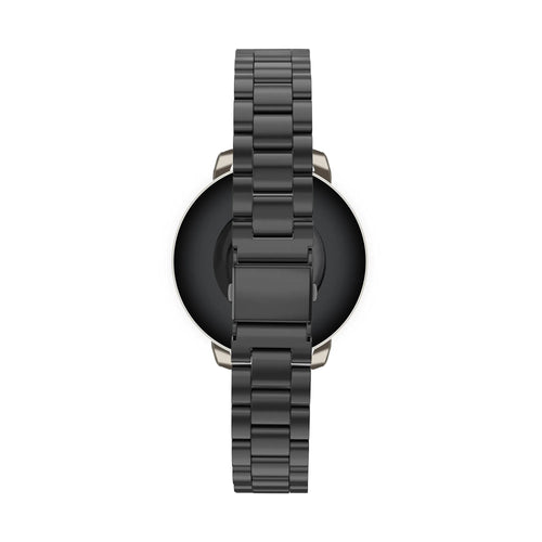 Steel Strap 'Classic', black, on a watch, direct rear view