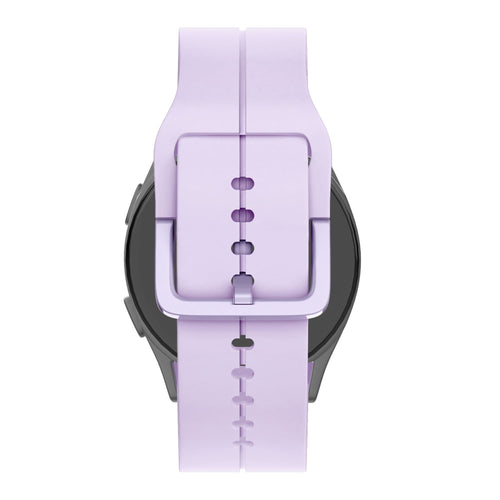 Silicone Strap 'Extreme', light purple, on a watch, direct rear view