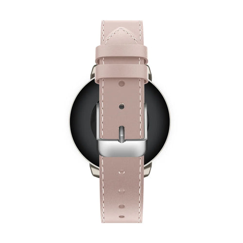 Leather Strap 'Classic', pink, on a watch, direct rear view