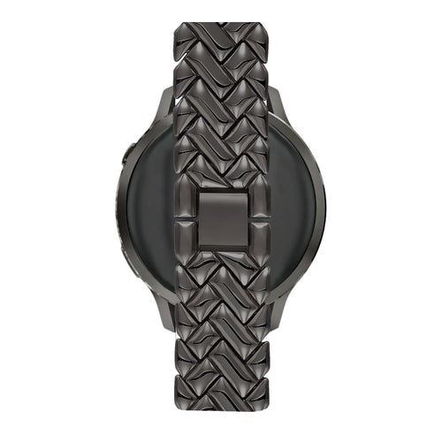 Bandz Garmin Forerunner 265s metalen band 'V-type' (zwart)
