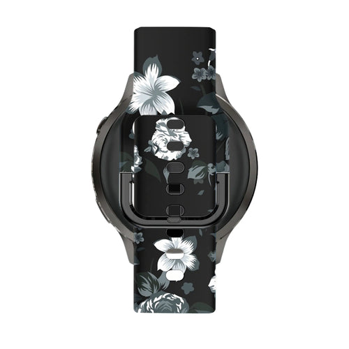 Bandz Garmin Vivomove Style siliconen band 'Grey Flower'