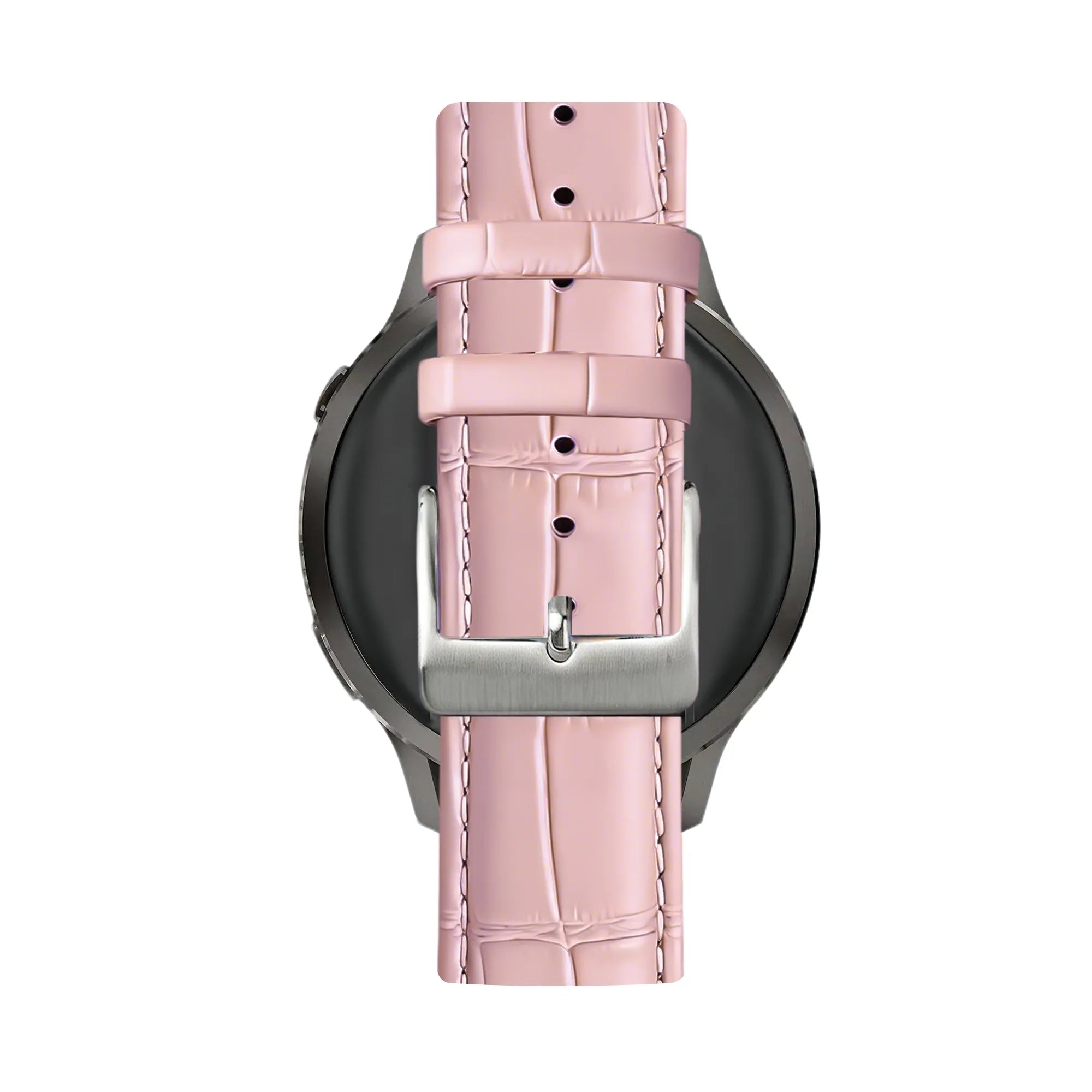 Bandz Garmin Vivoactive 5 Leren crocodile grain band (roze)