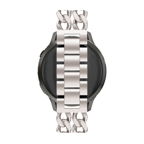 Metal Strap 'Double Chains', starlight, on a watch, direct rear view