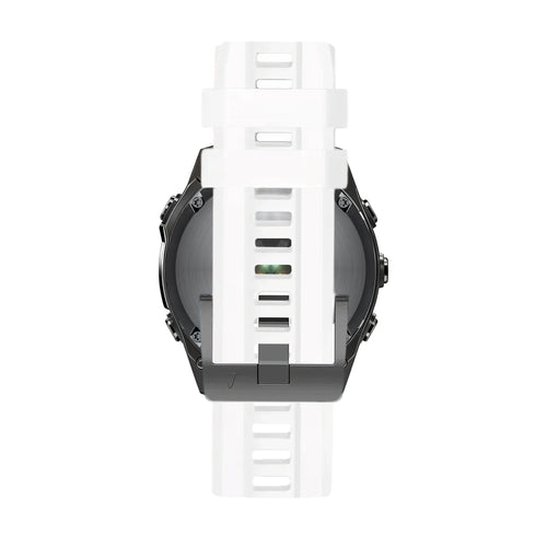 Bandz Garmin Fenix 8 - 47mm siliconen band 'Classic' (wit)