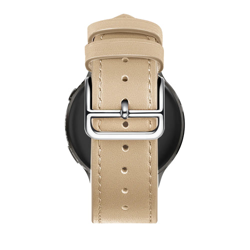 Bandz Garmin Forerunner 265s Leather Strap 'Deluxe' (Milk Tea)