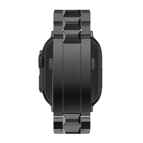 Bandz Apple Watch titanium band 'Deluxe' (zwart)