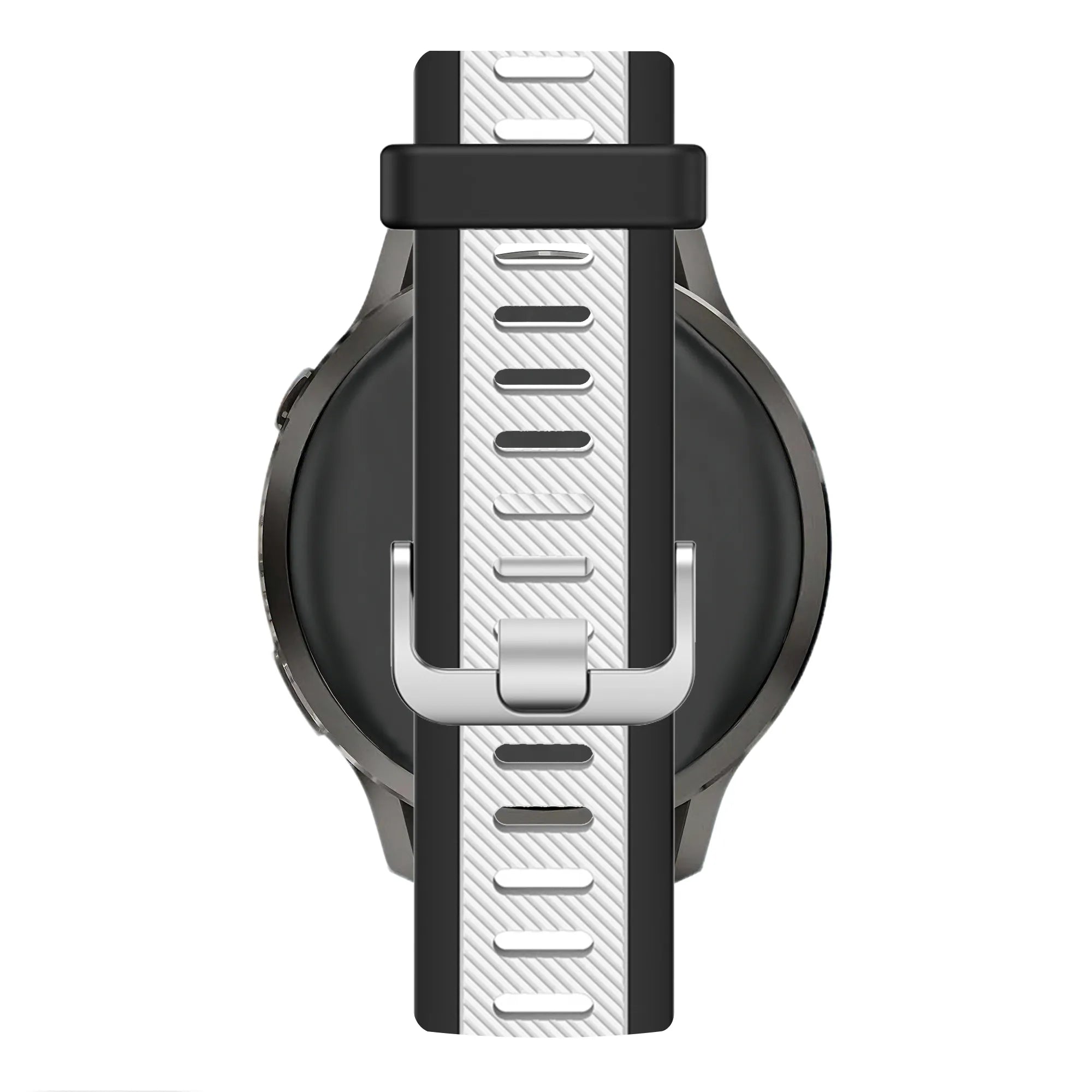 Bandz Garmin Forerunner 570 - 42mm dual sport band met gesp (zwart/wit)