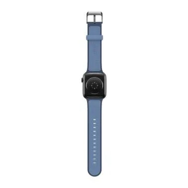 Otterbox Silicone Strap, dark blue, on a watch, direct rear view
