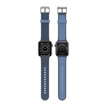 Otterbox Silicone Strap, dark blue, on a watch, direct rear view