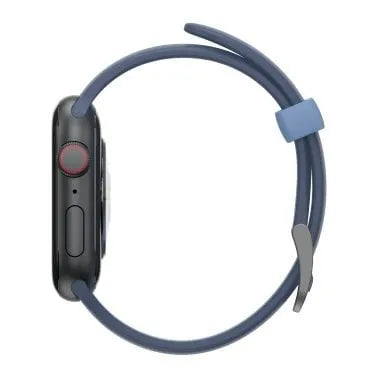 Otterbox Silicone Strap, dark blue, on a watch, direct rear view