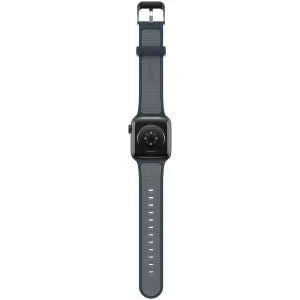 Otterbox Silicone Strap, blue, on a watch, direct rear view