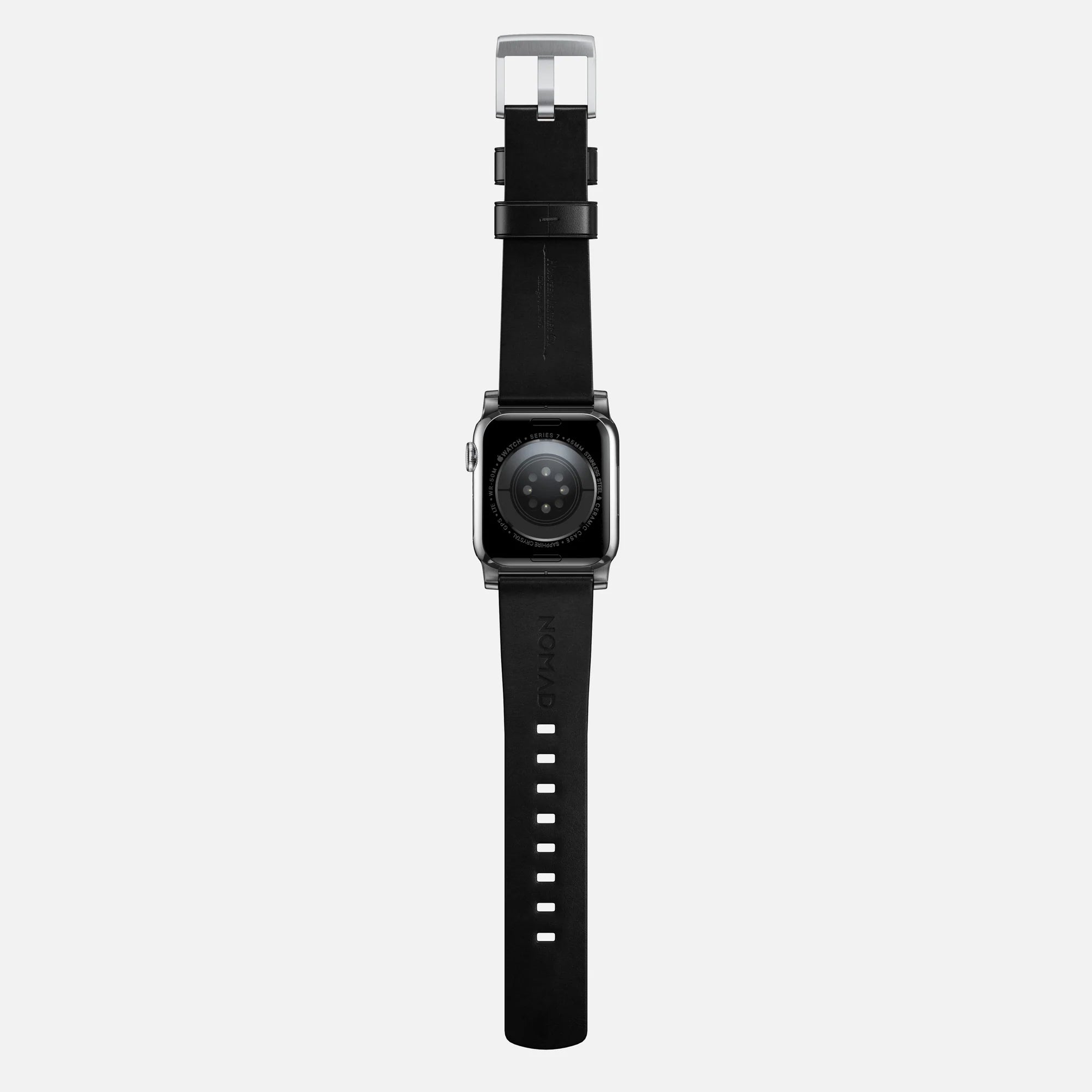 Nomad Modern Apple Watch leren bandje (zwart/zilver)