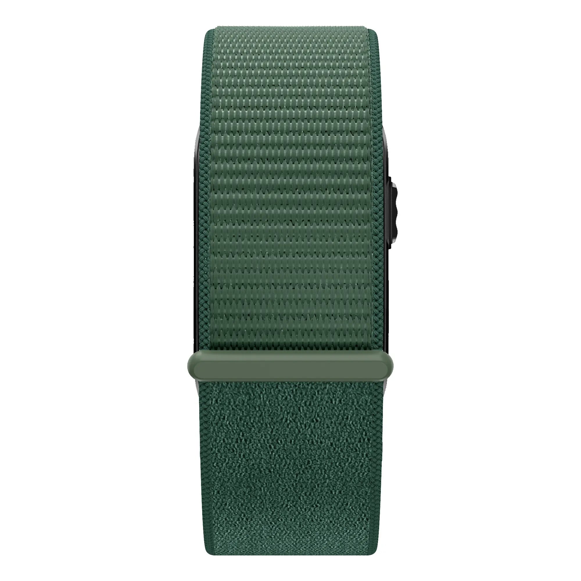 Nylon Strap 'Classic', viridian, on a watch, direct rear view