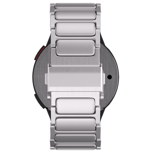 Titanium Strap 'One Push', silver, on a watch, direct rear view