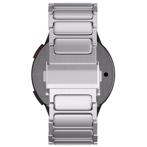 Titanium Strap 'One Push', silver, on a watch, direct rear view