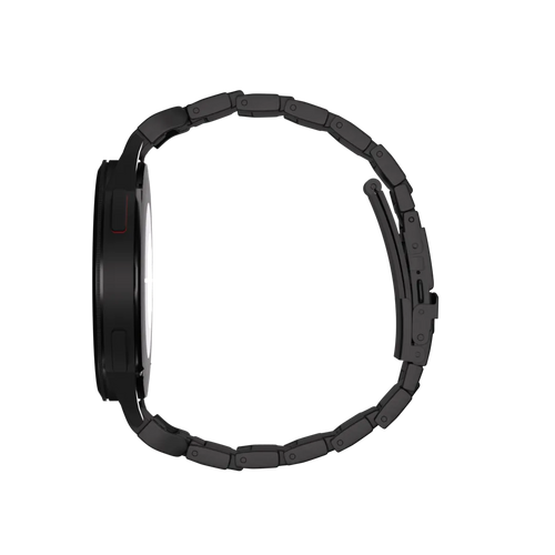 Titanium Strap 'One Push', black, on a watch, direct rear view