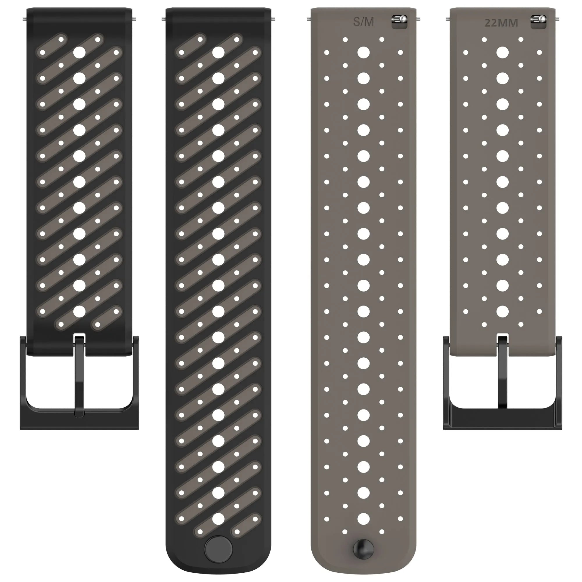 Oppo Watch S Striped Silicone Strap (Grey)