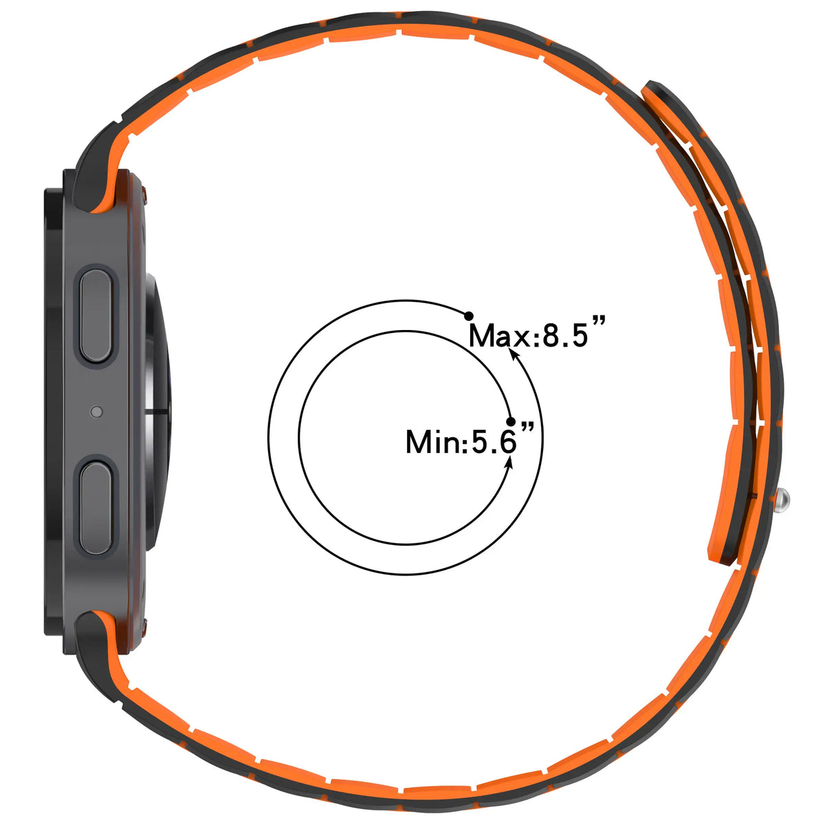 Samsung Galaxy Watch 8 - 40mm magnetisch siliconen bandje (zwart/grijs)