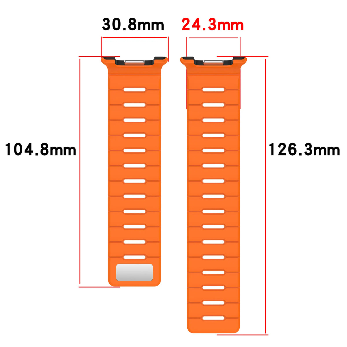 Samsung Galaxy Watch 8 - 40mm Magnetic Silicone Strap (Black/Orange)