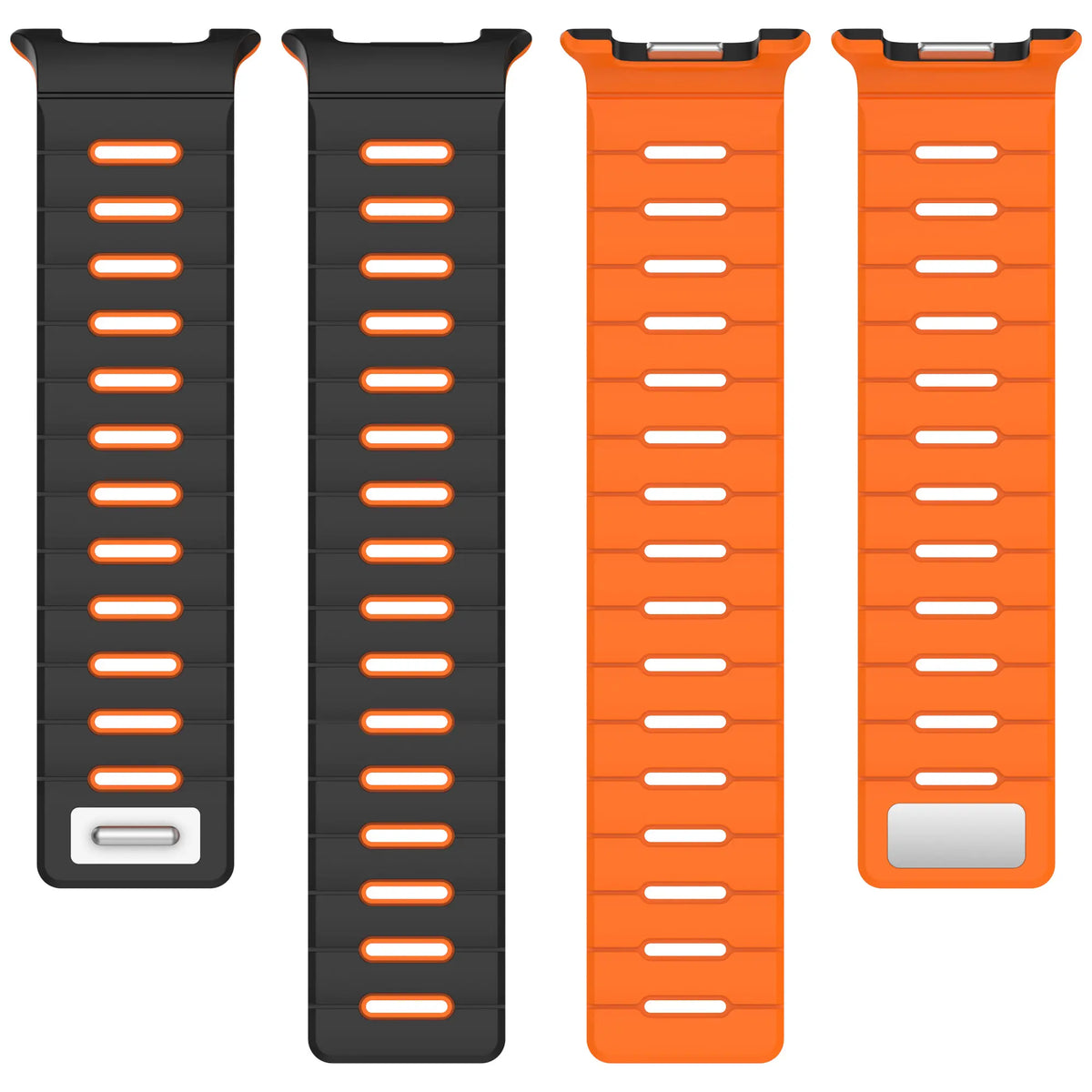 Samsung Galaxy Watch 8 - 44mm Magnetic Silicone Strap (Black/Orange)