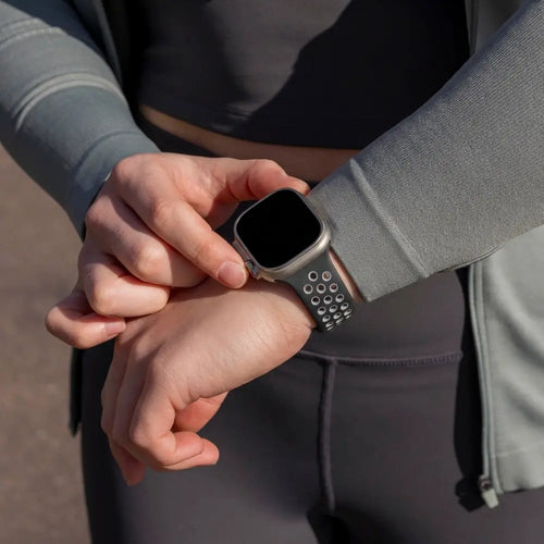 Apple Watch sport band (zwart/grijs) 