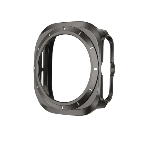 Bandz Samsung Galaxy Watch Ultra bezel PC hoesje (titanium grijs met wit)