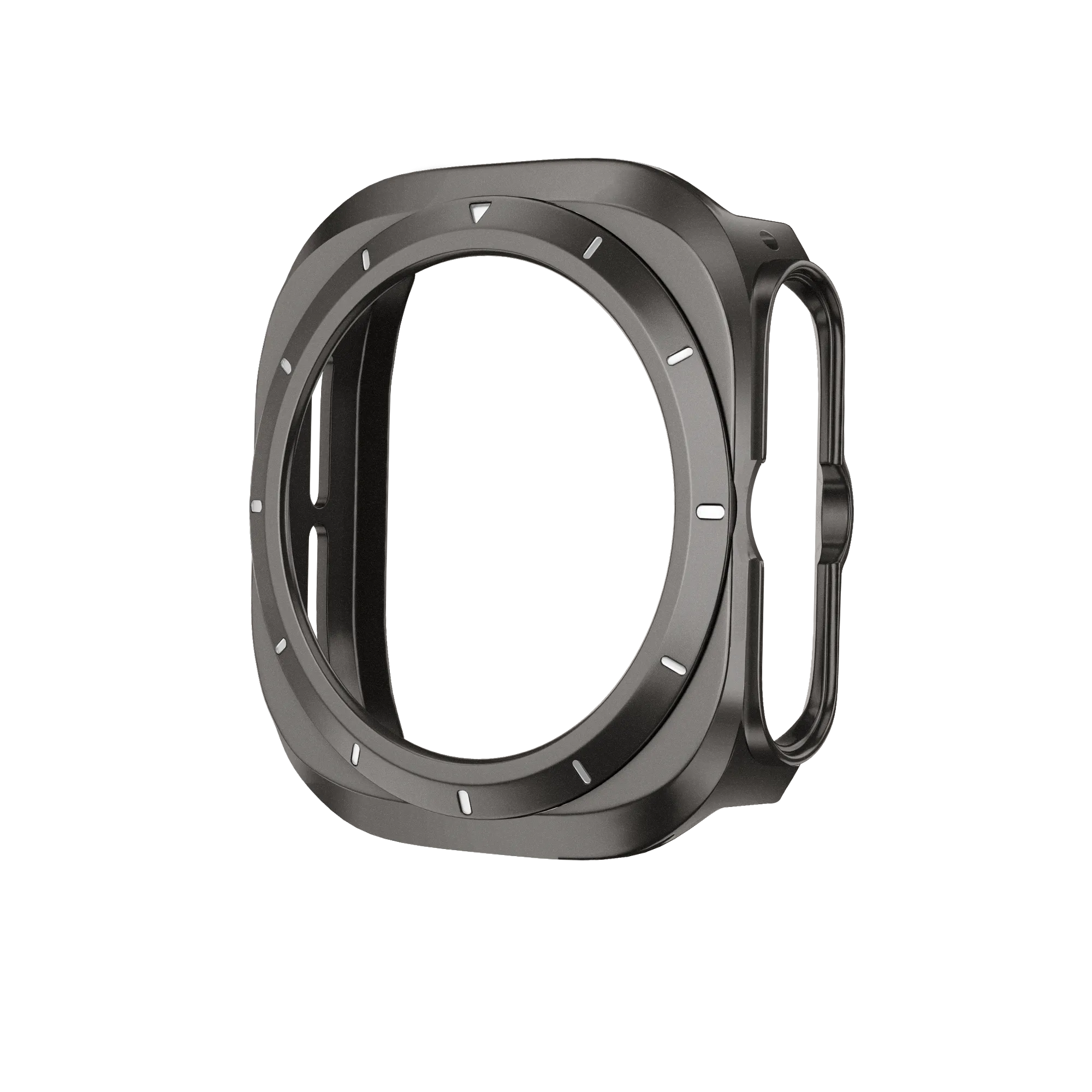 Bandz Samsung Galaxy Watch Ultra bezel PC hoesje (titanium grijs met wit)