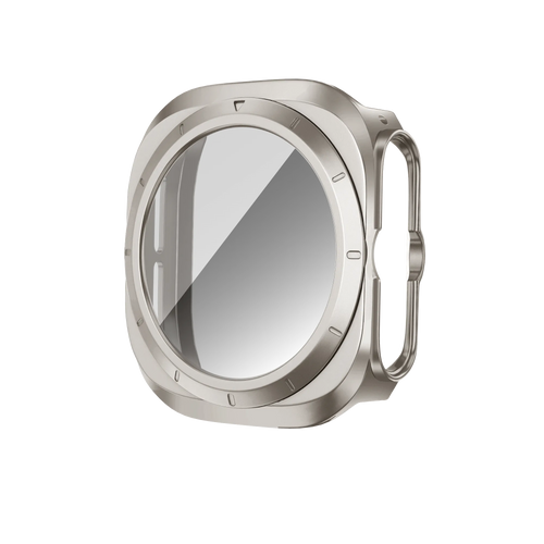 Bandz Samsung Galaxy Watch Ultra PC hoesje met glas (titanium)