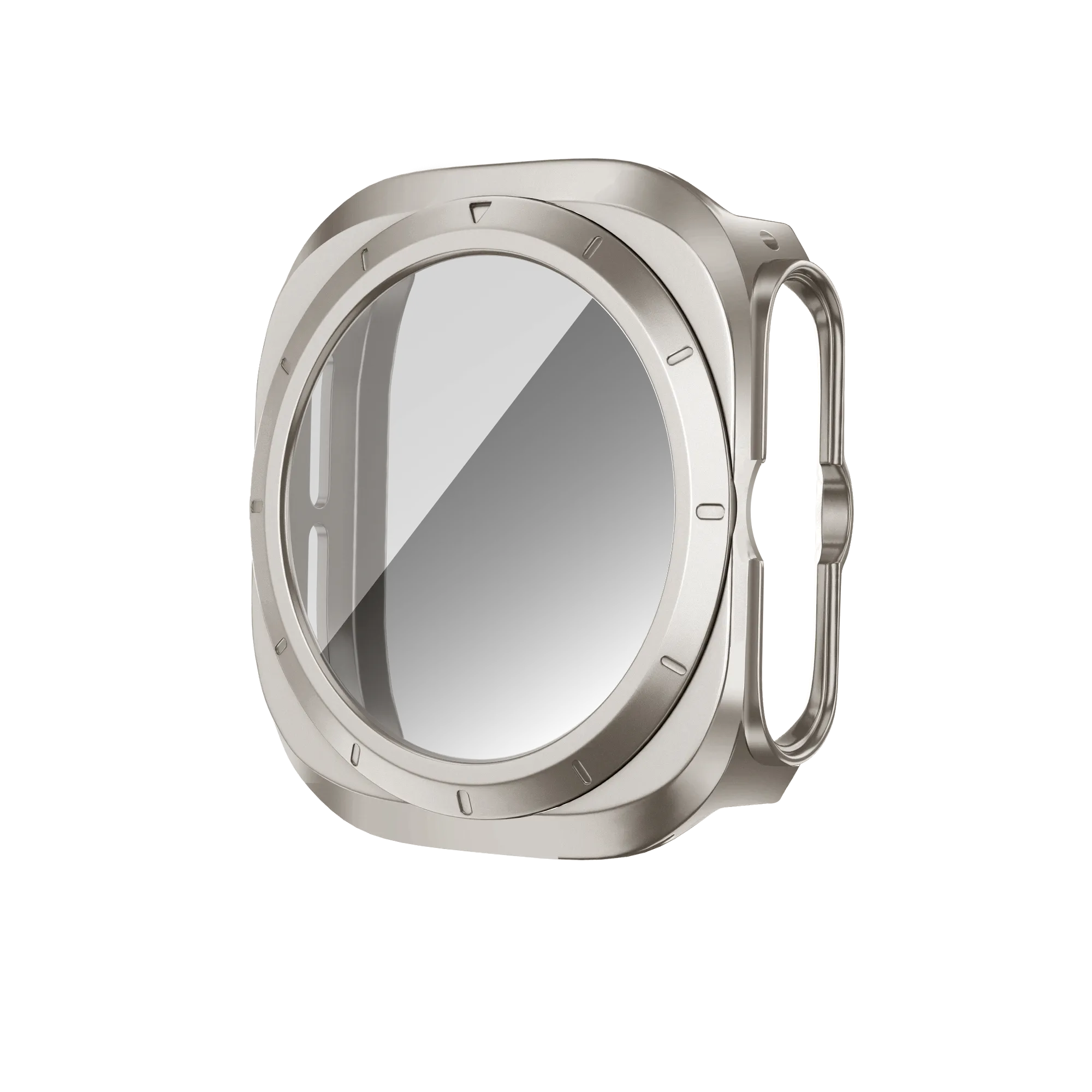 Bandz Samsung Galaxy Watch Ultra PC hoesje met glas (titanium)